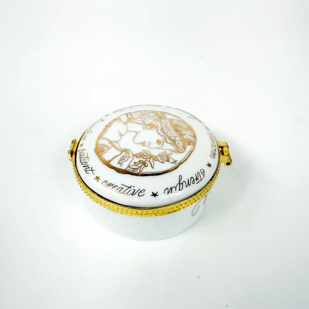 Hand- Painted 2009 Maria Shriver First 1st Lady California Trinket Box Minerva